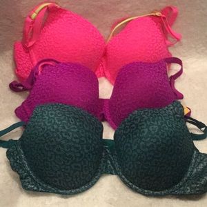 3 New Push-up Convertible to Racerback or Regular Shoulder Strap Bras Size 40C